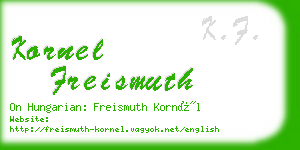 kornel freismuth business card